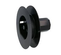 Amig - Polea de Disco de Nylon Negro con Espiga para Rodamiento de Eje de Persianas Enrrollables - Para Cintas de 18 mm, Tubos de 42 mm y Testeros de Plástico ABS - Negro - Ø 140 mm