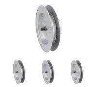 Amig - Polea de Disco Metálica de Acero Zincado para Ejes de Persianas Enrrollables, Para Cintas de 22 mm, Tubos de 57 mm y Eje Rizado de Ø61 mm, Diámetro Ø180 mm, Plateado (Paquete de 4)
