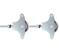 Amig - Polea para Tendedero de Ropa - Acero - Roldana Metálica de 39mm - Incluye Tornillo de Sujeción y Guías - Polea Tendedero Segura - Polea Tendedero Exterior (Paquete de 2)