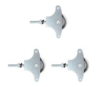 Amig - Polea para Tendedero de Ropa - Acero - Roldana Metálica de 39mm - Incluye Tornillo de Sujeción y Guías - Polea Tendedero Segura - Polea Tendedero Exterior (Paquete de 3)