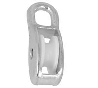 Amig - Polea Simple con Ojal Fijo Modelo 650, con Rueda de Plástico Blanca, para Interiores y Exteriores, Medidas 8 x 30 mm, Acero Zincado, No Apta para Trabajos de Elevación