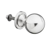 Amig - Pomo Fijo para Puertas de Interior Mod. 11 - ø66 x 107 mm - Con Embellecedor de Roseta - Agarre Ergonómico - Para Puertas con Grosor Máximo de 70 mm - Acero Inoxidable 18/8 Mate