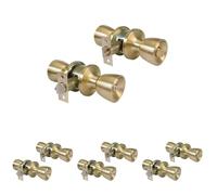 Amig - Pomo Puerta Entrada - Juego de Pomos Tipo Copa con Sistema Antitarjeta- Latón - Picaporte de Entrada 60/70 mm - Con Llave y Condena - Para Puertas de Madera - Picaporte de Canto Cuadrado- Mate