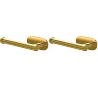 Amig - Portarrollos Adhesivo de baño para Papel higiénico Mod. EA-3 - Soporte Rollo de WC Adhesivo sin Tornillos - 164 x 70 x 45 mm - Acero Inoxidable - Oro Mate (Paquete de 2)