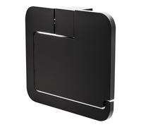 Amig - Portarrollos de baño para Papel higiénico con Tapa Mod. OMA-6 | Soporte Rollo de WC con Tornillos incluidos | 134 x 118 x 30 mm | Zamak | Negro Mate