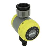 Amig - Programador de Riego Manual | Ø 60 x 80 mm | Hasta 2 Horas de Riego | Con Filtro Protector para Manguera y Adaptador de Grifo de Roscas con 19 mm | Plástico ABS y Goma | Verde Pistacho y Negro