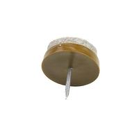 Amig - Protector para Pata de Madera - Mod. 65 - Ø22 mm - con Clavo y Cubierta Suave Tipo Lana - Ideal Suelos de Madera y Parqué - Polipropileno Marrón