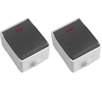 Amig - Pulsador de Sobreponer Estanco IP54 con Indicador Luminoso LED Mod.3641 - Interruptor Anti Humedad Apto para Exteriores e Interiores - Ideal para Terrazas, Jardines, Garajes o Trasteros