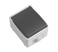 Amig - Pulsador de Sobreponer Mod.3640 Estanco IP54 de Voltaje Máximo 230 V | Interruptor Anti Polvo y Humedad Apto para Exteriores e Interiores | Ideal para Terrazas, Jardines, Garajes o Trasteros