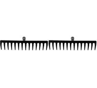 Amig - Rastrillo de Jardin - Rastrillo Metálico de Acero con 16 Dientes Robustos para Rastrillar y Trabajar la Tierra - Herramientas para huerto y Jardinería en Color Negro- Medidas: 400 mm.