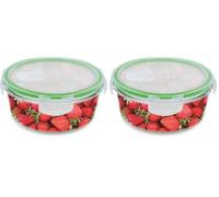 Amig - Recipiente Hermético para Alimentos Mod.500 - Contenedor de Cristal Válido para Microondas, Horno, Congelador y Lavavajillas - Fácil de Limpiar - Anti Olores - Capacidad: 840 ml (Paquete de 2)