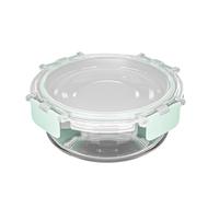 Amig - Recipiente redondo Hermético para Alimentos - Capacidad: 400 ml - 130 x 130 x 52 mm - Contenedor de Cristal para Microondas, Horno, Congelador y Lavavajillas - Color verde