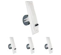 Amig - Recogedor para Persianas Compacto de Empotrar o Encastrado Metálico con Frente de Plástico Blanco de Diseño Sencillo y Atemporal - Medidas: 6,2 x 20 x 11,5 cm (Paquete de 4)