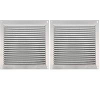 Amig - Rejilla Cuadrada de Aluminio con Mosquitera - Rejillas de Ventilación para Salida de Aire - Ideal para Techo de Cocina y Baño - Medidas 170 X 170 MM - Color Plateado (Paquete de 2)