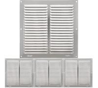 Amig - Rejilla Cuadrada de Aluminio con Mosquitera - Rejillas de Ventilación para Salida de Aire - Ideal para Techo de Cocina y Baño - Medidas 200 X 200 MM - Color Plateado (Paquete de 4)