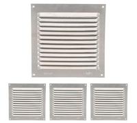 Amig - Rejilla Cuadrada de Aluminio con Mosquitera - Rejillas de Ventilación para Salida de Aire - Ideal para Techo de Cocina y Baño - Medidas 150 X 150 MM - Color Plateado (Paquete de 4)