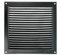 Amig - Rejilla Cuadrada de Aluminio con Mosquitera - Rejillas de Ventilación para Salida de Aire - Ideal para Techo de Cocina y Baño - Medidas 170 x 170 mm - Color Negro