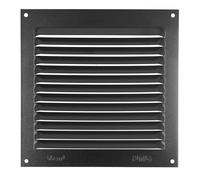 Amig - Rejilla Cuadrada de Aluminio con Mosquitera - Rejillas de Ventilación para Salida de Aire - Ideal para Techo de Cocina y Baño - Medidas 150 x 150 mm - Color Negro