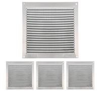 Amig - Rejilla Cuadrada de Aluminio con Mosquitera - Rejillas de Ventilación para Salida de Aire - Ideal para Techo de Cocina y Baño - Medidas 170 X 170 MM - Color Plateado (Paquete de 4)