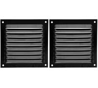Amig - Rejilla Cuadrada de Aluminio - Rejillas de Ventilación para Salida de Aire - Ideal para Techo de Cocina y Baño - Medidas 100 x 100 mm - Color Negro (Paquete de 2)