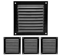 Amig - Rejilla Cuadrada de Aluminio - Rejillas de Ventilación para Salida de Aire - Ideal para Techo de Cocina y Baño - Medidas 100 x 100 mm - Color Negro (Paquete de 4)