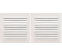 Amig - Rejilla Cuadrada de Aluminio - Rejillas de Ventilación para Salida de Aire - Ideal para Techo de Cocina y Baño - Medidas 150 X 150 MM - Color Blanco (Paquete de 2)