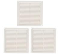 Amig - Rejilla cuadrada de plástico con mosquitera- Rejillas de ventilación para salida de aire - Adecuado para techo de cocina y baño - Medidas: 200 x 200 MM - Color: Blanco (Paquete de 3)