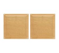 Amig - Rejilla cuadrada de plástico con mosquitera- Rejillas de ventilación para salida de aire - Adecuado para techo de cocina y baño - Medidas: 170 X 170 MM - Color: Pino (Paquete de 2)