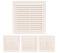 Amig - Rejilla cuadrada de plástico con mosquitera- Rejillas de ventilación para salida de aire - Adecuado para techo de cocina y baño - Medidas: 170 X 170 MM - Color: Blanco (Paquete de 4)
