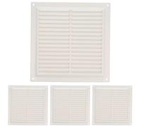 Amig - Rejilla cuadrada de plástico con mosquitera- Rejillas de ventilación para salida de aire - Adecuado para techo de cocina y baño - Medidas: 200 x 200 MM - Color: Blanco (Paquete de 4)