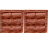 Amig - Rejilla cuadrada de plástico con mosquitera- Rejillas de ventilación para salida de aire - Adecuado para techo de cocina y baño - Medidas: 200 x 200 MM - Color: Sapelli (Paquete de 2)