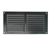 Amig - Rejilla Rectangular de Aluminio - Rejillas de Ventilación para Salida de Aire - Ideal para Techo de Cocina y Baño - Medidas 100 x 200 mm - Color Negro