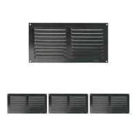 Amig - Rejilla Rectangular de Aluminio | Rejillas de Ventilación para Salida de Aire | Ideal para Techo de Cocina y Baño | Medidas 150 x 300 mm | Color Negro (Paquete de 4)