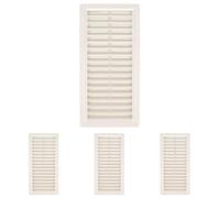 Amig - Rejilla Rectangular de Plástico con Mosquitera - Rejillas de ventilación para salida de aire - Ideal para techo de cocina y baño - Medidas: 250 X 120 MM - Color: Blanco (Paquete de 4)