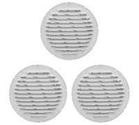 Amig - Rejilla Redonda de Aluminio con Mosquitera - Rejillas de Ventilación para Salida de Aire - Ideal para Techo de Cocina y Baño - Diámetro interior Ø10 cm - Color Blanco (Paquete de 3)