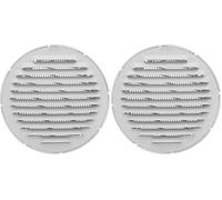 Amig - Rejilla Redonda de Aluminio con Mosquitera - Rejillas de Ventilación para Salida de Aire - Ideal para Techo de Cocina y Baño - Diámetro interior Ø10 cm - Color Blanco (Paquete de 2)