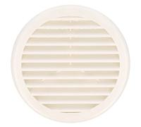 Amig - Rejilla Redonda de Plástico con Mosquitera - Rejillas de ventilación para salida de aire - Ideal para techo de cocina y baño - Diámetro interior: Ø11,7 cm - Color: Blanco