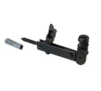 Amig - Retenedor Contraventana en Acero Zumak - Medidas 157x60mm - Acabado Negro Mate - Regulable 30-60mm - Incluye Tacos y Tirafondos - Tope para Ventana para Evitar Golpes - Anclaje de Seguridad