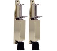 Amig - Retenedor de Pie de Goma Mod.10 para Sujetar y Mantener Abiertas las Puertas - Tope Vertical de Zamak - Anti Portazos - Medidas: 120 x 25 mm - Recorrido: 28 mm - Dorado (Paquete de 2)