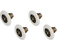 Amig - Rodamiento Mampara de Ducha - Juego de 2 Unidades - Ø 20/12 mm - Rodamiento Frontal y Tornillo M4x20 - Para Puerta Corredera de Duchas de Baños - Poliamida Blanco (Paquete de 2)