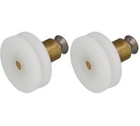 Amig - Rodamiento Mampara de Ducha - Juego de 2 Unidades - Ø 26 x 21 mm - Rodamiento Con Rótula y Tornillo M5x8 - Para Puerta Corredera de Duchas de Baños - Nylon Blanco (Paquete de 2)