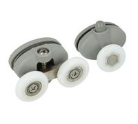 Amig - Rodamientos Mampara de Ducha, Ø 23 mm,Rodamientos Superior (x1) e Inferior (x1) para Mamparas de Cristal (Espesor 4-6 mm), Para Puertas Correderas de Duchas, Nylon Gris