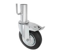 Amig - Rueda Andamio Hembra con Freno - Ø200 mm - Núcleo Metálico y Banda de Goma - Rodamientos de Rodillos - Soporta 200 kg - Ideal para Andamios y Suelos Interiores/Exteriores - Ruedas Giratorias