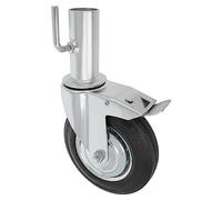 Amig - Rueda Andamio Hembra - Con Freno - Ø200 mm - Núcleo Metálico y Banda de Goma - Rodamientos de Rodillos - Especialmente Diseñada para Uso Industrial - Negro