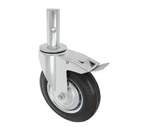 Amig - Rueda Andamio Macho | Con Freno | Ø200 mm | Carga máxima: 200 kg | Núcleo Metálico y Banda de Goma | Rodamientos de Rodillos | Especialmente Diseñada para Uso Industrial | Negro