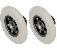 Amig - Set de 2 Rodamientos de mampara Mod. MMP03 - Ø26 mm - Poliamida - Blanco - Rodamiento frontal y tornillo PHILIPS DIN 965 A2-M4X8 - Para Puerta Corredera de Duchas de Baños (Paquete de 2)