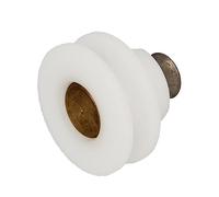 Amig - Set de 2 Rodamientos de mampara Mod. MMP07 - Ø25 X 19 mm - Nylon - Blanco - Rodamiento semicircular - Para Puerta Corredera de Duchas de Baños