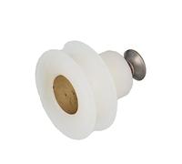 Amig - Set de 2 Rodamientos de mampara Mod. MMP08 - Ø25 X 16 mm - Nylon - Blanco - Rodamiento semicircular - Para Puerta Corredera de Duchas de Baños