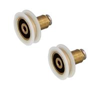 Amig - Set de 2 Rodamientos de mampara Mod. MMP10 - Ø22 X 28 mm - Nylon - Blanco - Rodamiento angular con tornillo avellanado PHILIPS DIN 965 A2-M4X8 - Para Puerta Corredera de Duchas de Baños