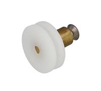Amig - Set de 2 Rodamientos de mampara Mod. MMP12 - Ø26 X 21 mm - Nylon - Blanco - Rodamiento con rótula con tornillo avellanado PHILIPS DIN 965 A2-M5X8 - Para Puerta Corredera de Duchas de Baños